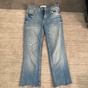 Zara Cropped Kick Flare Jean